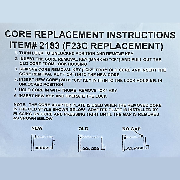 HON F23CX Satin Chrome Lock Core Replacement Kit - Gallery Image #2