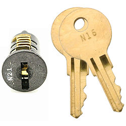N23 LOCK CORE W/ 2 KEYS - NATIONAL OFFICE - KIT BLACK