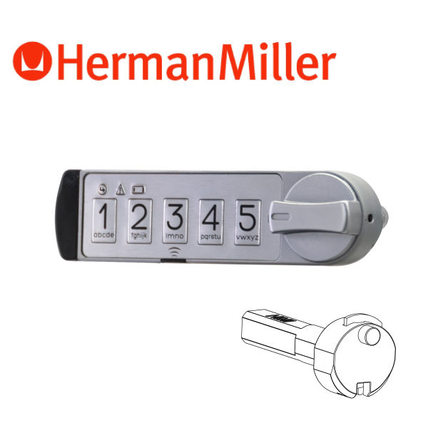 231130-000-01 - ELECTRONIC LOCK FOR HERMAN MILLER -- FINISH: BLACK; KEYPAD/LOCK ORIENTATION: 270 DEG; KNOB OPTIONS: TRADITIONAL; SPINDLE: PUSH IN DRIVER FOR HERMAN LOCKS; OPERATING MODE: LOCKER MODE - MULTI USER - TRITEQ