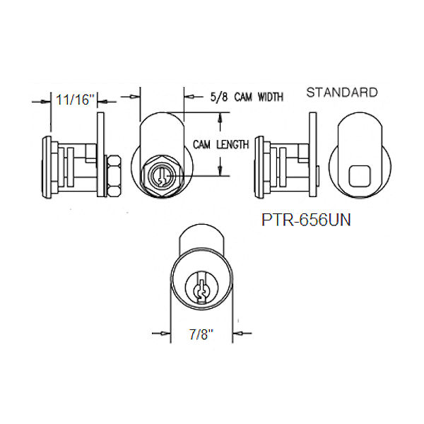 PTR-656UN - NON-DUST SHUTTERED SPRING CLIP MAILBOX LOCK W/ 2 KEYS - KEYED DIFFERENT - ESP more images