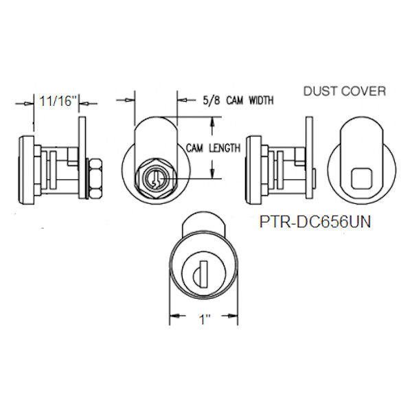 PTR-DC656UN - DUST SHUTTERED SPRING CLIP MAILBOX LOCK W/ 2 KEYS - ESP more images