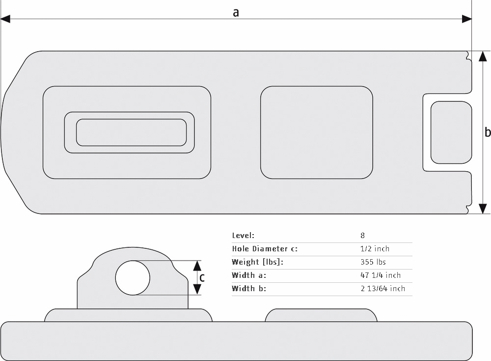 ABUS 140/120 Lock Hasp - Dimensions