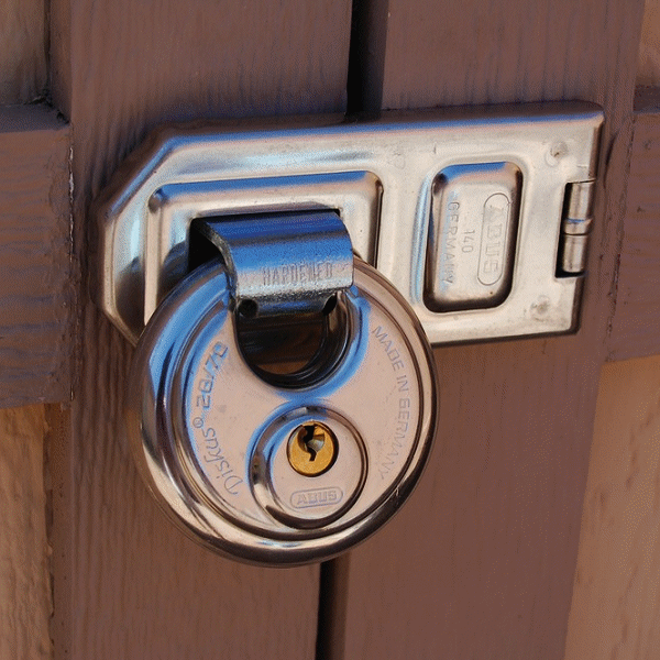 ABUS 140/120 Lock Hasp - Installed