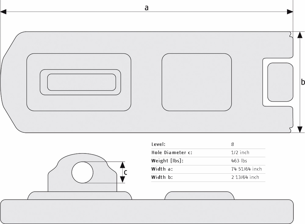 ABUS 140/190 Lock Hasp - Dimensions