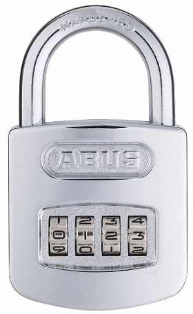 ABUS All Weather Chrome 4-Dial Resettable Combination Padlock - SKU: 160/50