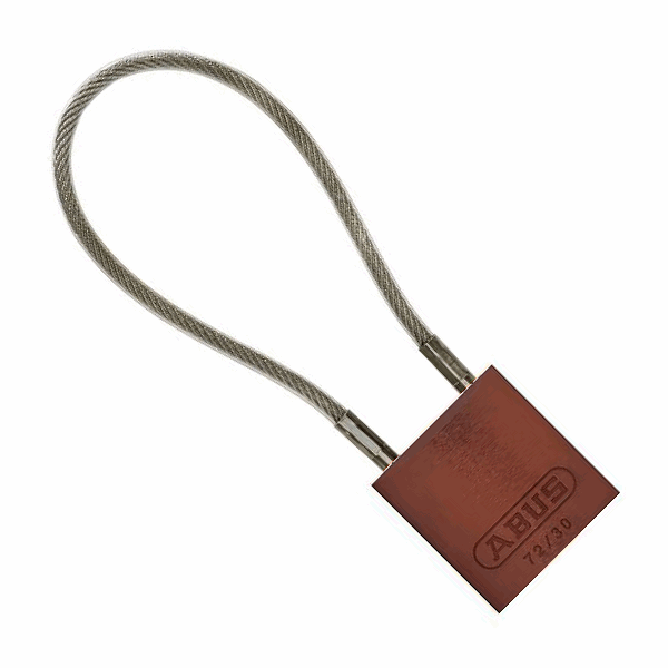 72/30CAB-BLACK-KD - BLACK 4IN. CABLE SHACKLE SAFETY PADLOCK - KEYED DIFFERENT - ABUS more images