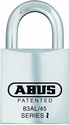 ABUS Brushed Aluminum Padlock - SKU: 83AL/45 300 OB