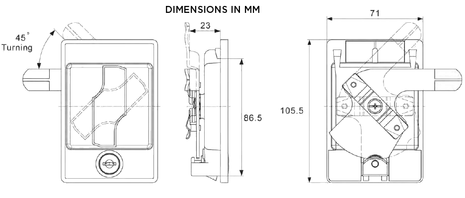 LM0618-KD - LOCK HANDLE - KEYED DIFFERENT - A-ZUM more images