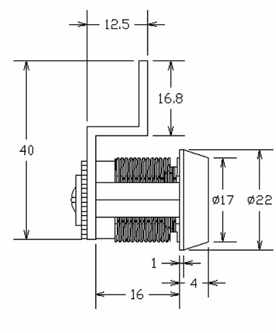A-ZUM LM0687 Cam Lock - Dimensions