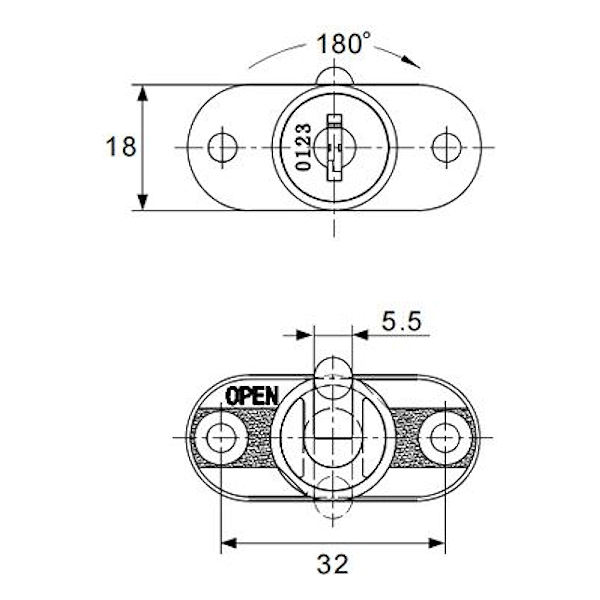 LW0227-CC2001 - DRAWER / CABINET LOCK - KEYED ALIKE TO CC2001 - A-ZUM more images