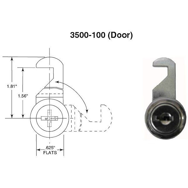 Bobrick B-3500-100 Toilet Paper Dispenser Lock - Gallery Image #2