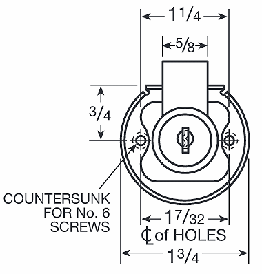 CCL 02068 Drawer Lock - Dimensions