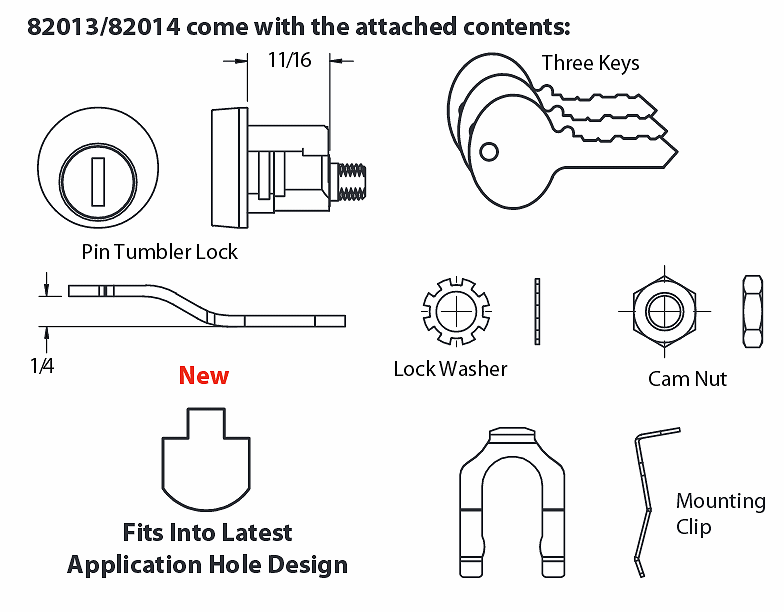 MBL82013-KD - MAILBOX CAM LOCK - CCL more images