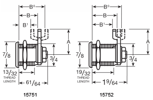 B15751-KA - B15751 CAM LOCK, CAT60 US26D SATIN CHROME - CCL more images