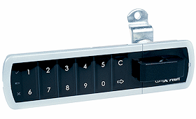 CompX Timberline Pearl Satin Silver 1 3/16" Left Hand Mount Push Button Electronic Lock - SKU: PRLK-M-L-3