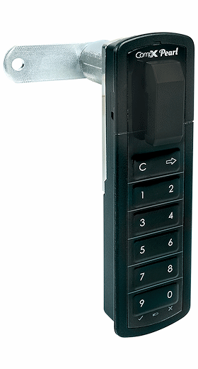 CompX Timberline Pearl Matte Black 7/16" Top Vertical Mount Push Button Electronic Lock - SKU: PRLK-M-T-1-BK