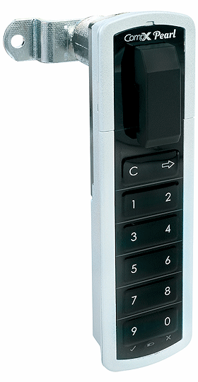 CompX Timberline Pearl Satin Silver 7/16" Top Vertical Mount Push Button Electronic Lock - SKU: PRLK-M-T-1