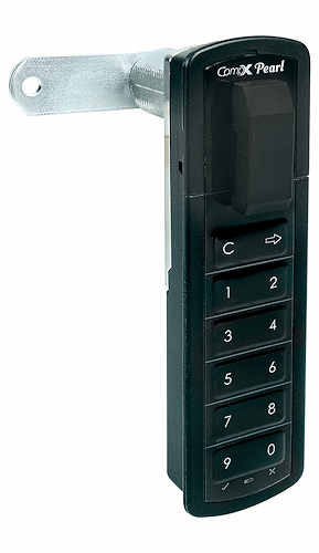 CompX Timberline Pearl Matte Black 5/8" Top Vertical Mount Push Button Electronic Lock - SKU: PRLK-M-T-2-BK