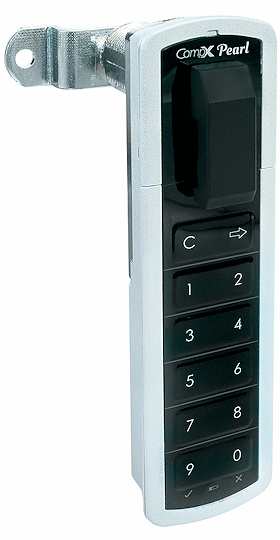 CompX Timberline Pearl Satin Silver 5/8" Top Vertical Mount Push Button Electronic Lock - SKU: PRLK-M-T-2