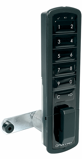 CompX Timberline Pearl Matte Black 7/16" Vertical Mount Push Button Electronic Lock - SKU: PRLK-M-V-1-BK