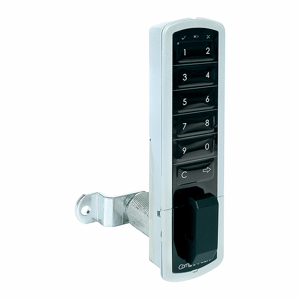 CompX Pearl PRLK-M-V-2 Satin Nickel 5/8" Top Bottom Electronic Lock - Gallery Image