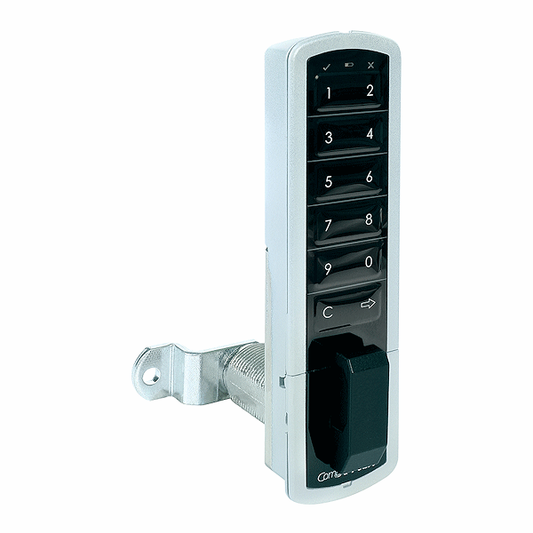 CompX Pearl PRLK-M-V-3 Satin Nickel 1 3/16" Bottom Vertical Electronic Lock - Gallery Image