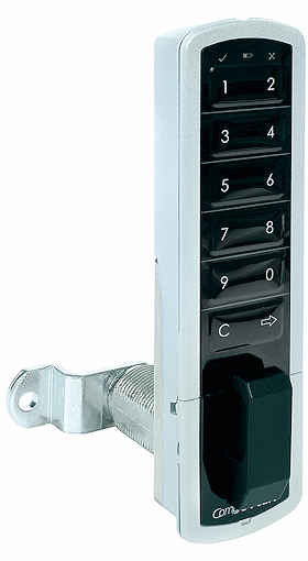 CompX Timberline Pearl Satin Silver 1 3/4" Vertical Mount Push Button Electronic Lock - SKU: PRLK-M-V-5