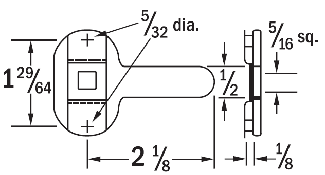 CompX National C8756-2C Latch - Dimensions