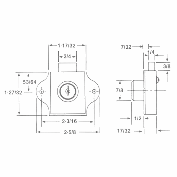 Hudson XW2873-DB Dead Bolt Desk Lock - Gallery Image #2