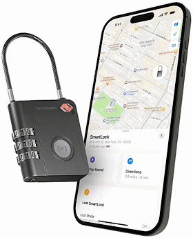 KeySmart SmartLock Tracking Device Luggage Lock - SKU: Smartlock-LuggageLock