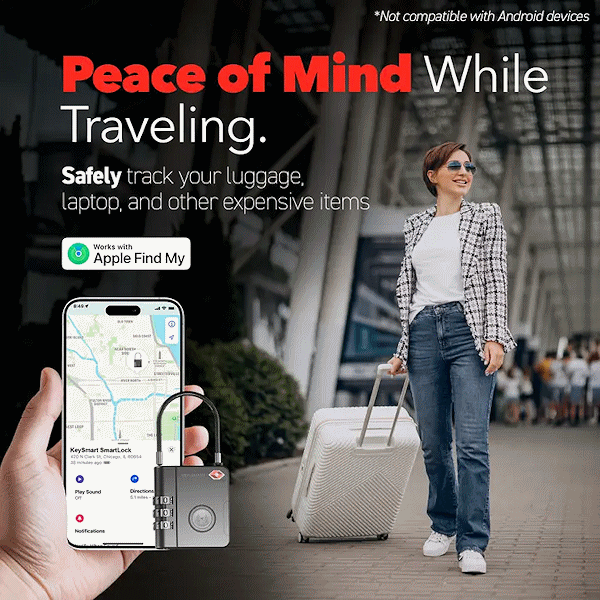 KeySmart KS520-BLK SmartLock Luggage Lock - Gallery Image #2