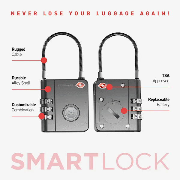 KeySmart KS520-BLK SmartLock Luggage Lock - Gallery Image #6