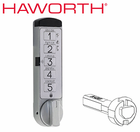 TriTeq MicroIQ Haworth 90º Chrome Electronic Lock - SKU: EL-HAWORTH - 240110-501-02