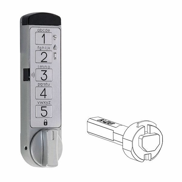 MicroIQ Haworth 90º Chrome Electronic Lock - Gallery Image