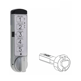 TriTeq MicroIQ Haworth 90º Chrome Electronic Lock - SKU: EL-HAWORTH - 240110-501-02