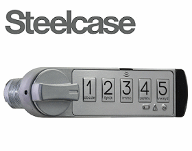 TriTeq MicroIQ Steelcase 180º Chrome Electronic Lock - SKU: EL-STEELCASE - 220120-007-02