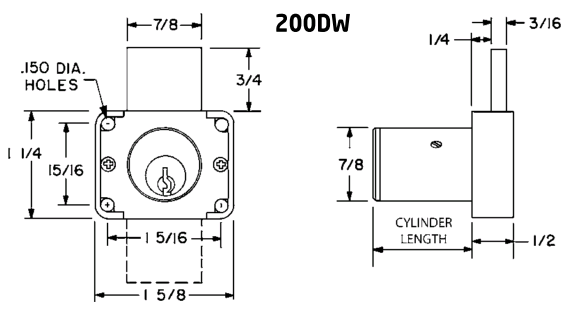 200DW - DEADBOLT DRAWER LOCK - OLYMPUS LOCK