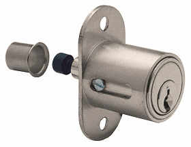 300SD-26D-KD - PLUNGER LOCK - SATIN CHROME FINISH - KEYED DIFFERENT - OLYMPUS LOCK