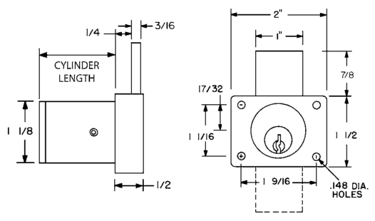 800SC - CABINET DRAWER LOCK - OLYMPUS LOCK