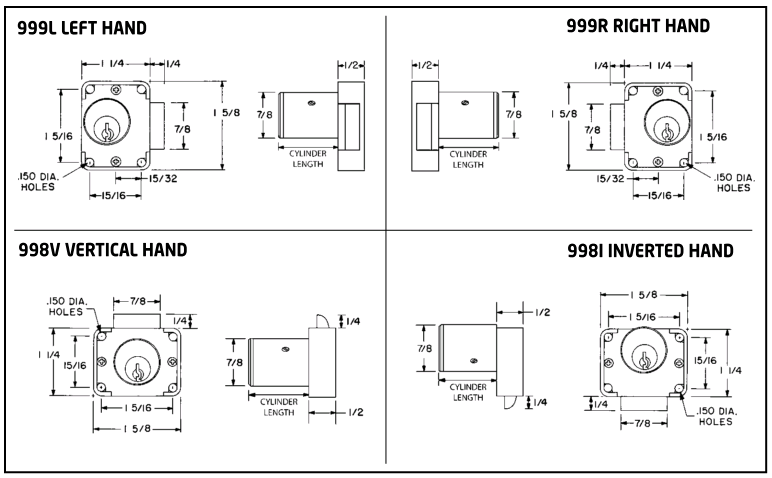 998/999 - DRAWER/DOOR LATCH LOCK - OLYMPUS LOCK