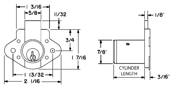 N078 - DRAWER LOCK - OLYMPUS LOCK