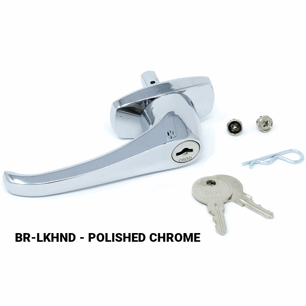 BR-LKHND-KD - LOCK HANDLE - KEYED DIFFERENT - POLISHED CHROME - TENNSCO more images