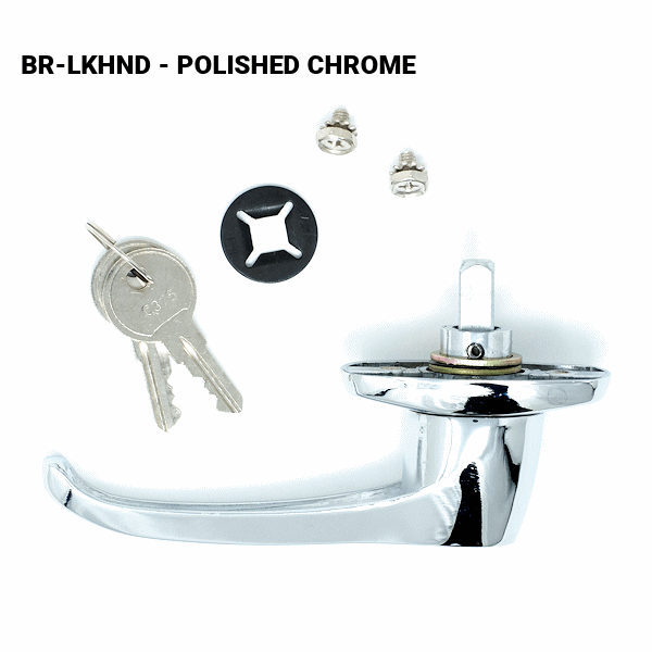 BR-LKHND-KD - LOCK HANDLE - KEYED DIFFERENT - POLISHED CHROME - TENNSCO more images