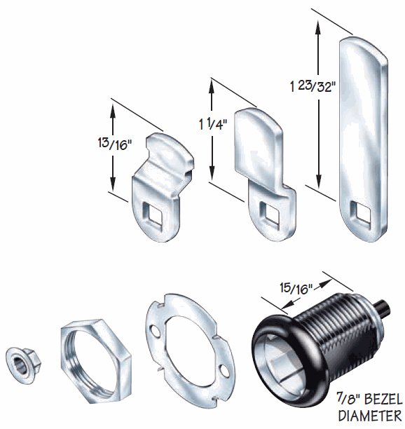 CB-141 - THREADED BARREL CAM LOCK - EMPTY CYLINDER LOCK HOUSING - COMPX TIMBERLINE more images