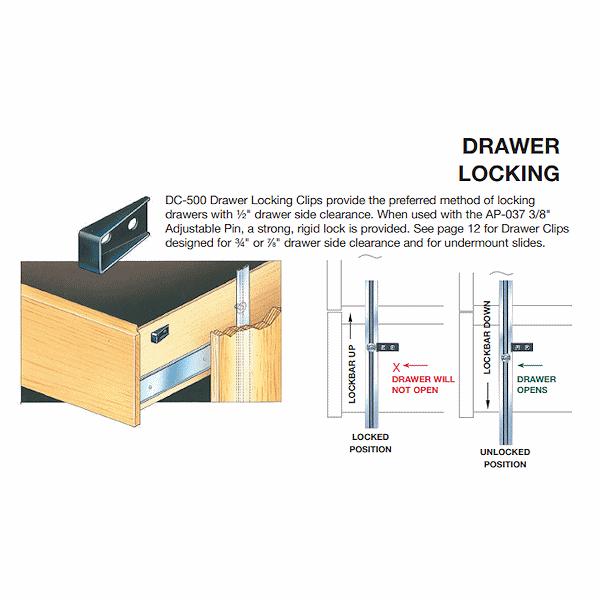 DC-500 - DRAWER LOCKING CLIP - COMPX TIMBERLINE more images