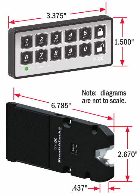 SL-100 - STEALTHLOCK® STANDARD ELECTRONIC LOCK - COMPX TIMBERLINE