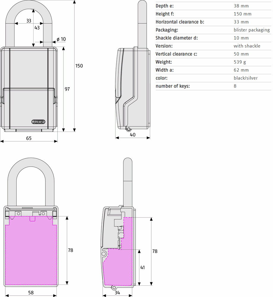 ABUS 737 Key Cabinet - Dimensions