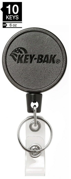 Key-Bak MID6-Duo Heavy Duty Badge Reel and Keychain with Belt Clip