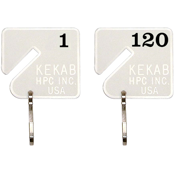 Slotted Numbered Key Tags - 1 to 120