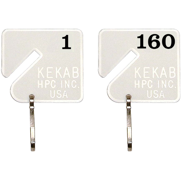 Slotted Numbered Key Tags - 1 to 160